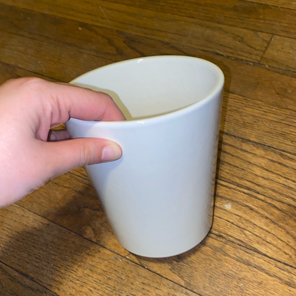 White ceramic cover vase for plants